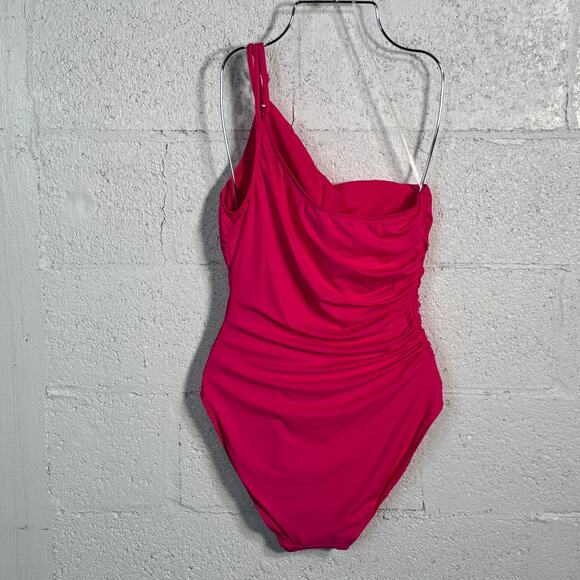 Ralph Lauren Womens Solids One Shoulder 1Piece Pink, 14 MSRP $135 - Picture 5 of 15
